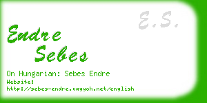 endre sebes business card